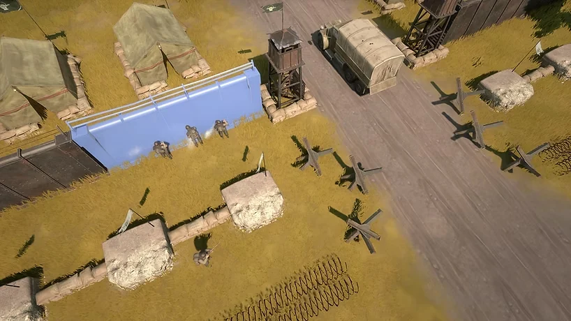 Foxhole wallhack highlighting enemy base structures through walls