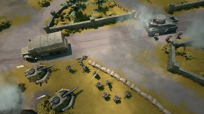 Foxhole road fight with soft aim assist on infantry and vehicles